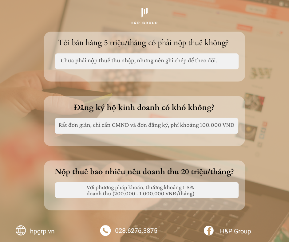 Những câu hỏi về thuế mà người bán hàng online thường gặp